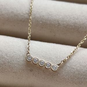 14K Yellow Gold Diamond Bar with 16.5" Chain